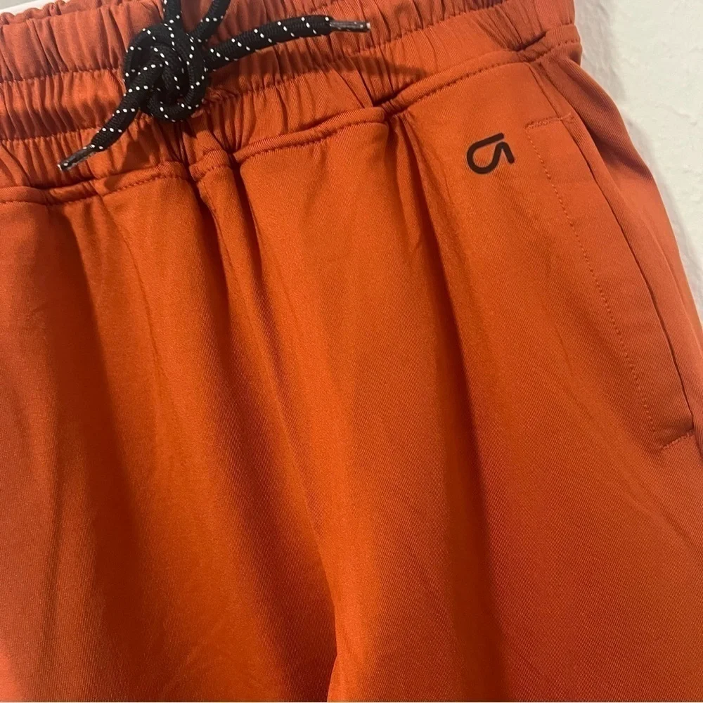 Gap Fit Boys Small Burnt Orange Track Jogger Set with Pockets and Drawstring EUC
